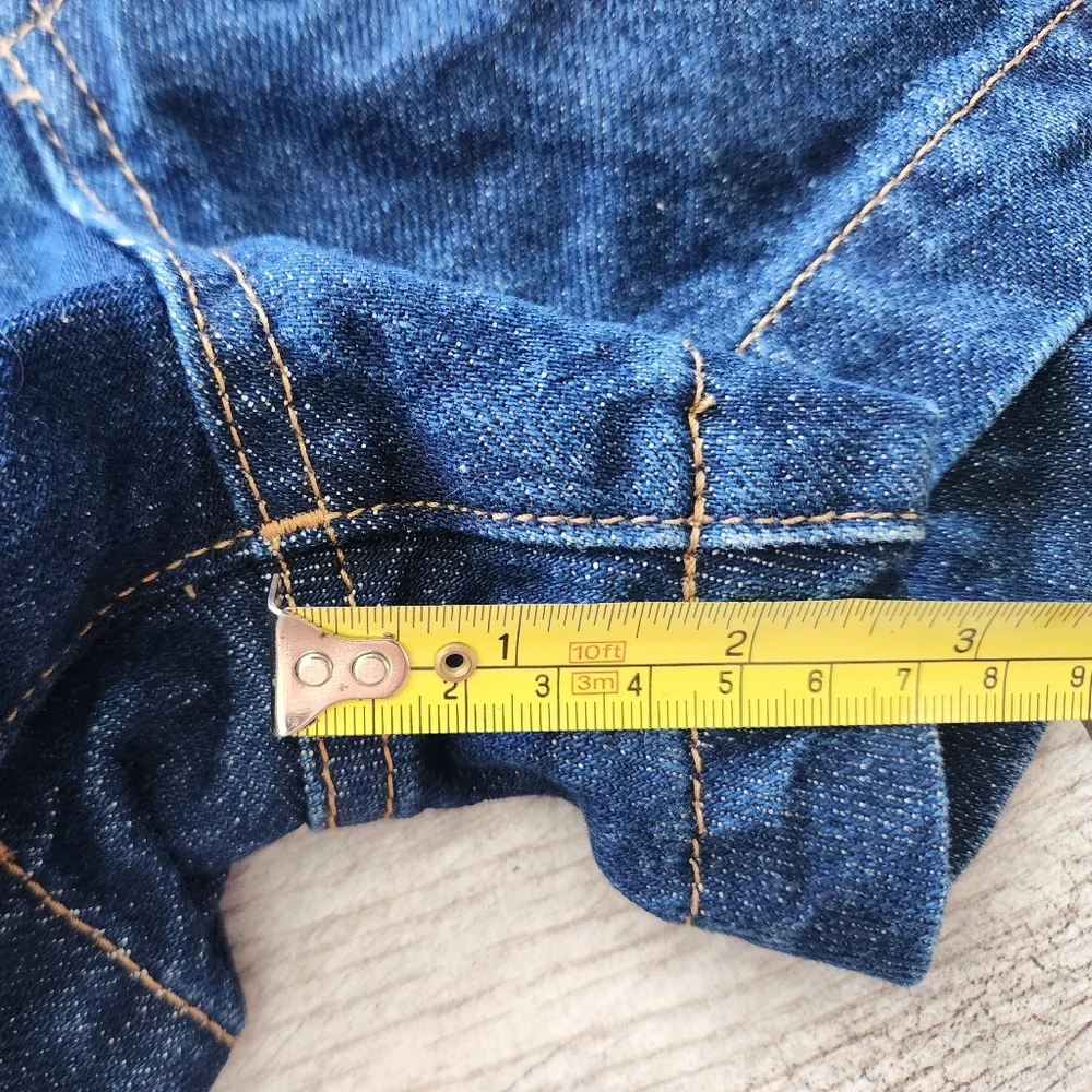 MOUSSY High Waist Denim Shorts Womens Sz 0 Dark Wash‎ Button Fly Exposed 3